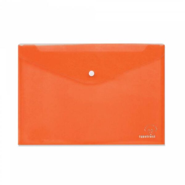 TYPOTRUST πλαστικός φάκελος με κουμπί Α4 πορτοκαλί
