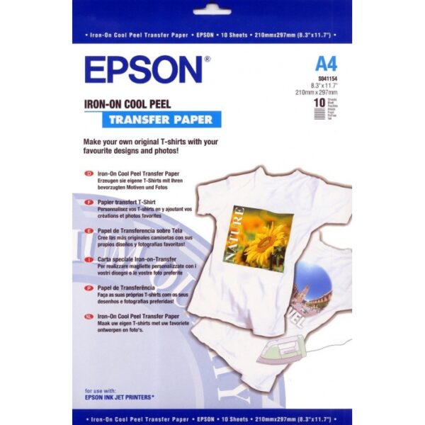 EPSON TRANSFER PAPER IRON ON με 2 T-SHIRT δώρο TES011454 Π/10Φύλλων
