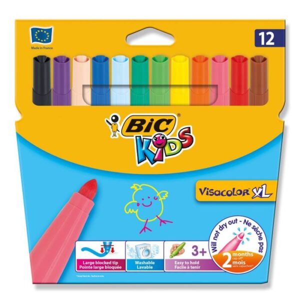 Μαρκαδόροι BIC kids XL visacolor 12 τεμ.