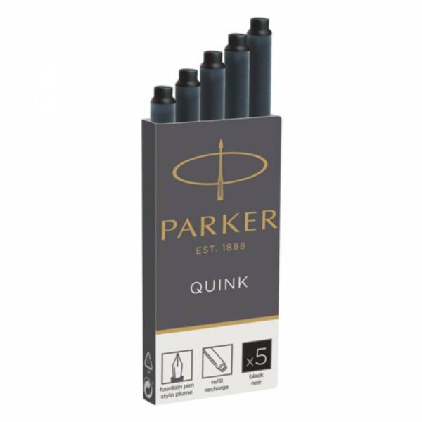 PARKER αμπούλες Quink μαύρες πακ/5τεμ.