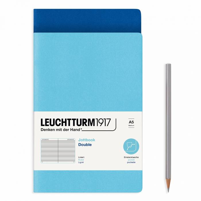 Σημειωματάριο LEUCHTTURM1917 Α5 jottbook Dotted σετ/2 blue royal & ice blue