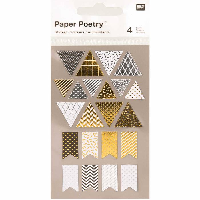 Stickers RICO paper poetry τρίγωνα μεταλλικά σημαιάκια pennants